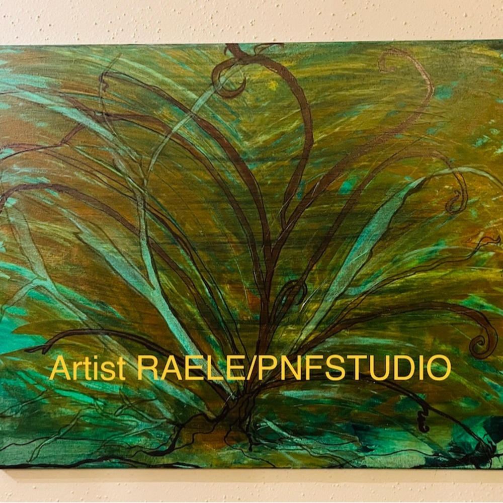 Title HIDDEN BEACHES FLORIDA Original Abstract Mixed Media. 16 x20 Signed back.